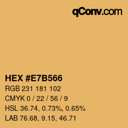 颜色代码: HEX #E7B566 | qconv.com