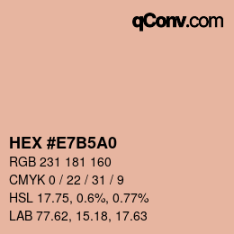カラーコード: HEX #E7B5A0 | qconv.com