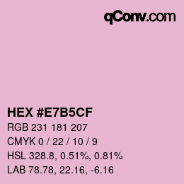 カラーコード: HEX #E7B5CF | qconv.com