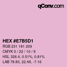 カラーコード: HEX #E7B5D1 | qconv.com