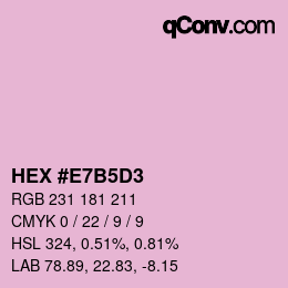 カラーコード: HEX #E7B5D3 | qconv.com