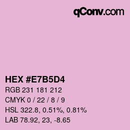 カラーコード: HEX #E7B5D4 | qconv.com