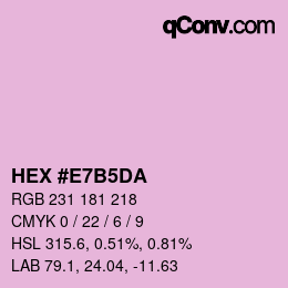 カラーコード: HEX #E7B5DA | qconv.com