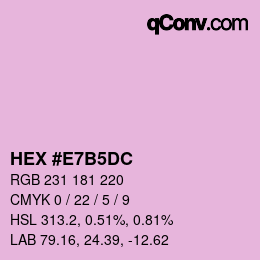 カラーコード: HEX #E7B5DC | qconv.com