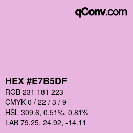 Color code: HEX #E7B5DF | qconv.com