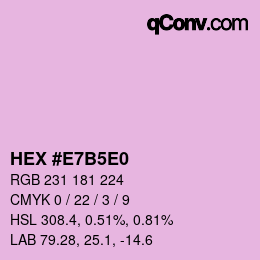 Color code: HEX #E7B5E0 | qconv.com