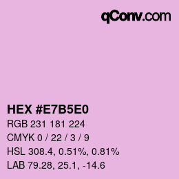 カラーコード: HEX #E7B5E0 | qconv.com