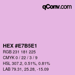 カラーコード: HEX #E7B5E1 | qconv.com