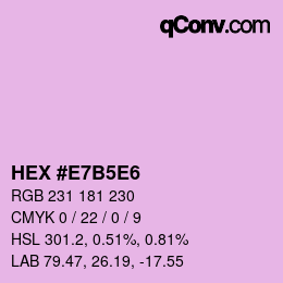 Color code: HEX #E7B5E6 | qconv.com