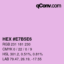 Code couleur: HEX #E7B5E6 | qconv.com
