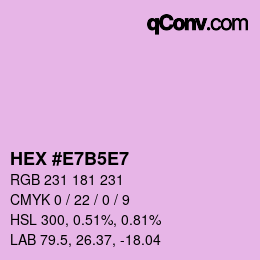 カラーコード: HEX #E7B5E7 | qconv.com