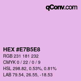 Farbcode: HEX #E7B5E8 | qconv.com