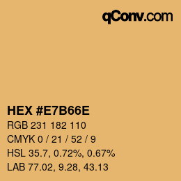 Color code: HEX #E7B66E | qconv.com