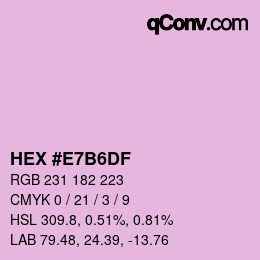 Color code: HEX #E7B6DF | qconv.com