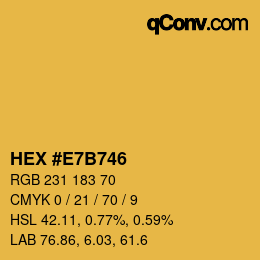 颜色代码: HEX #E7B746 | qconv.com