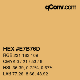 Color code: HEX #E7B76D | qconv.com