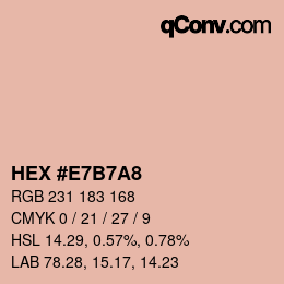 颜色代码: HEX #E7B7A8 | qconv.com