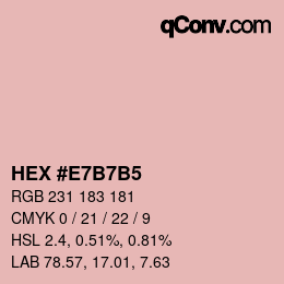 Color code: HEX #E7B7B5 | qconv.com