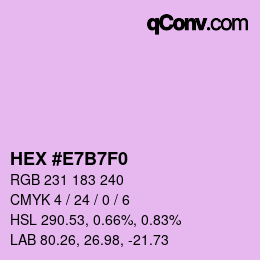 カラーコード: HEX #E7B7F0 | qconv.com