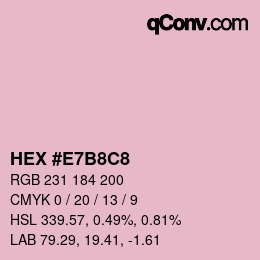 Color code: HEX #E7B8C8 | qconv.com