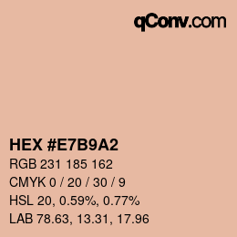 颜色代码: HEX #E7B9A2 | qconv.com