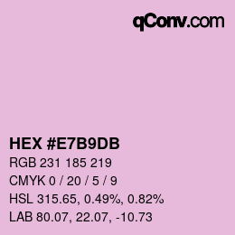カラーコード: HEX #E7B9DB | qconv.com