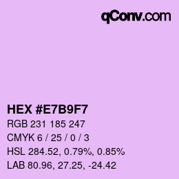 カラーコード: HEX #E7B9F7 | qconv.com