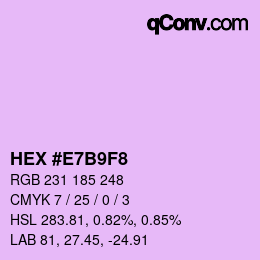 Color code: HEX #E7B9F8 | qconv.com