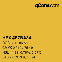 カラーコード: HEX #E7BA3A | qconv.com