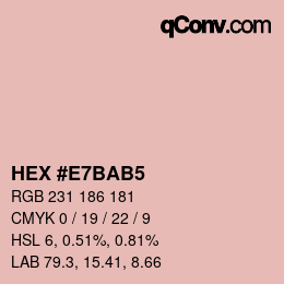 カラーコード: HEX #E7BAB5 | qconv.com
