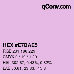 カラーコード: HEX #E7BAE5 | qconv.com