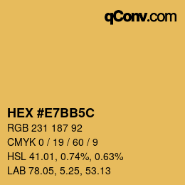 カラーコード: HEX #e7bb5c | qconv.com