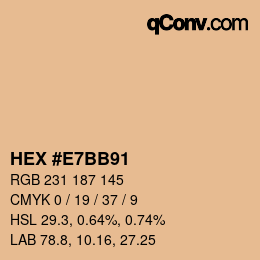 カラーコード: HEX #E7BB91 | qconv.com