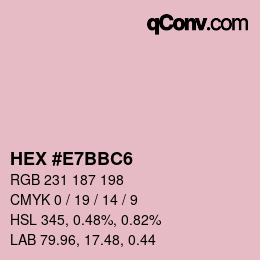 Color code: HEX #E7BBC6 | qconv.com