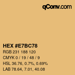カラーコード: HEX #E7BC78 | qconv.com