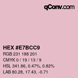 颜色代码: HEX #E7BCC9 | qconv.com