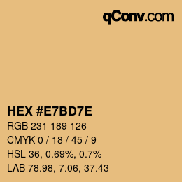 Color code: HEX #E7BD7E | qconv.com