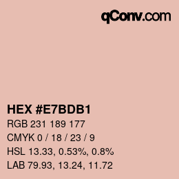 カラーコード: HEX #E7BDB1 | qconv.com