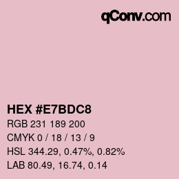 颜色代码: HEX #E7BDC8 | qconv.com