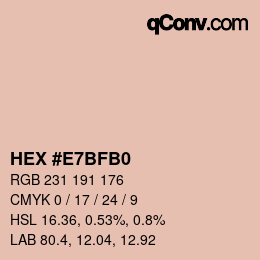 Color code: HEX #E7BFB0 | qconv.com