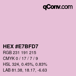Color code: HEX #E7BFD7 | qconv.com