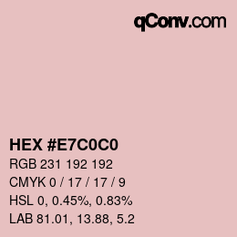 Color code: HEX #E7C0C0 | qconv.com