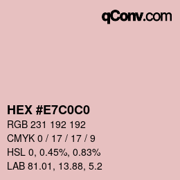 Color code: HEX #E7C0C0 | qconv.com