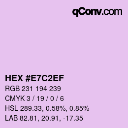 Color code: HEX #E7C2EF | qconv.com