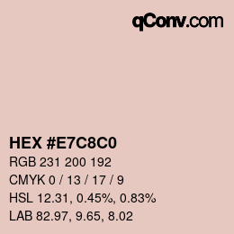 Color code: HEX #E7C8C0 | qconv.com