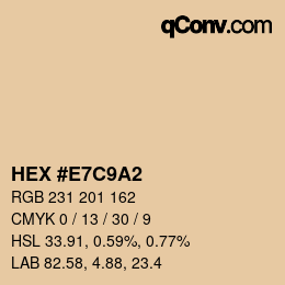 Color code: HEX #E7C9A2 | qconv.com