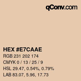 Color code: HEX #E7CAAE | qconv.com