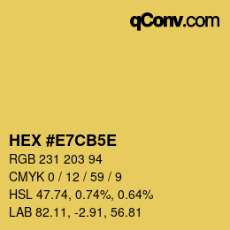 カラーコード: HEX #E7CB5E | qconv.com
