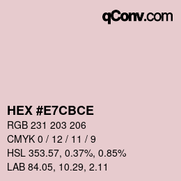 Código de color: HEX #E7CBCE | qconv.com