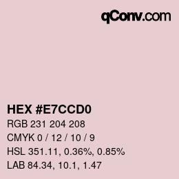 Color code: HEX #E7CCD0 | qconv.com